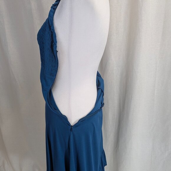 Betsey Johnson Size P (Small/Petite) Cerulean Blue Halter Dress *See notes - Picture 4 of 15